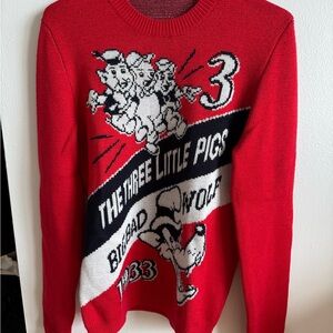 Gucci x Disney “The Three Little Pigs” Red Wool-Cashmere Sweater